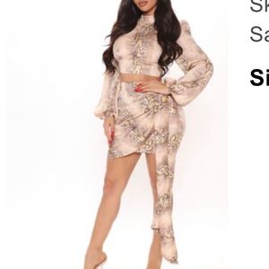 Snake Print Skirt Set